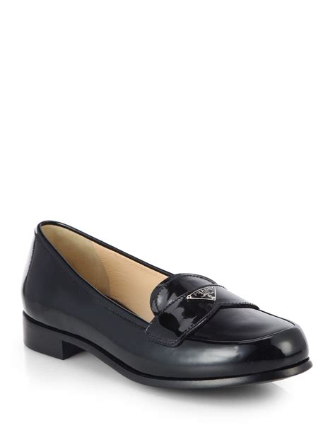 prada point patent leather fringe buckle loafer|Black Patent Leather Loafers .